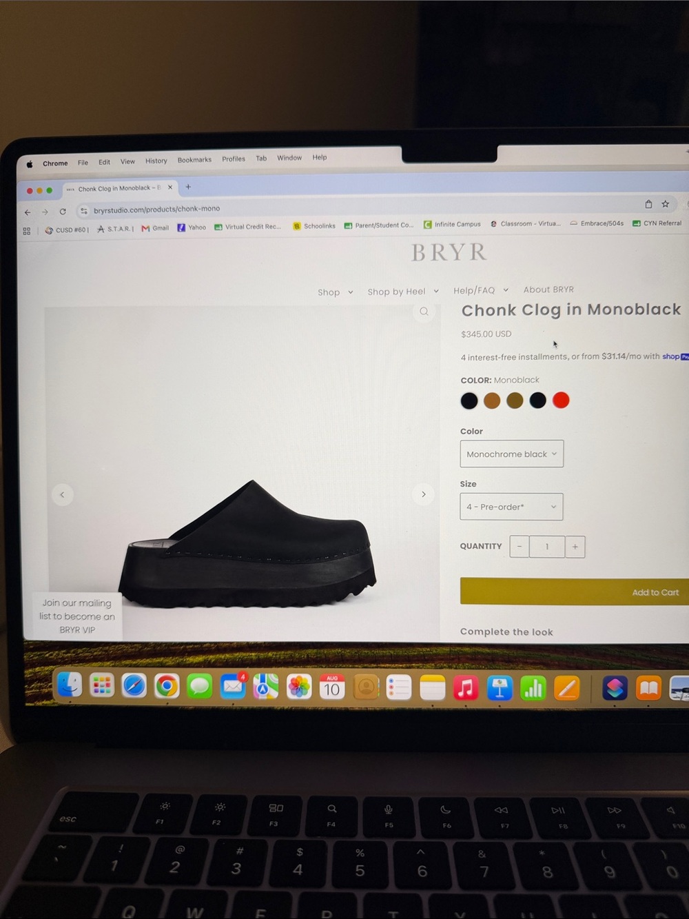 BRYR Monochrome Black Chonk Clog Men's Slip-On